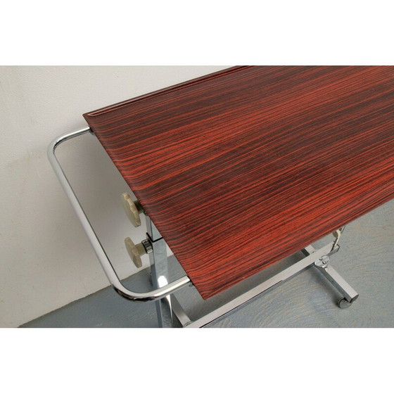 Image 1 of Chariot vintage en métal et contreplaqué de Variett Bremshey, Allemagne 1970