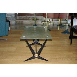 Table basse vintage en aluminium par Jarden, France 1950