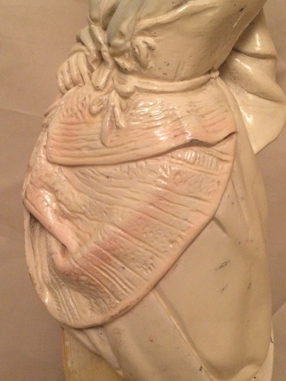 Image 1 of Art Nouveau 1900 Jaru Art sculpture " Jeune femme paysanne "