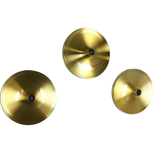 3x vintage Gold Applique de Honsel Allemagne 1960s