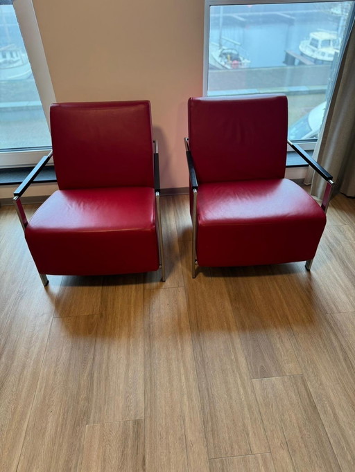 Harvink Alowa 2 fauteuils rouges en bon état