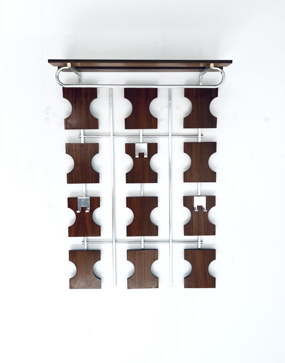 Image 1 of Porte-manteau mural vintage en teck '70s