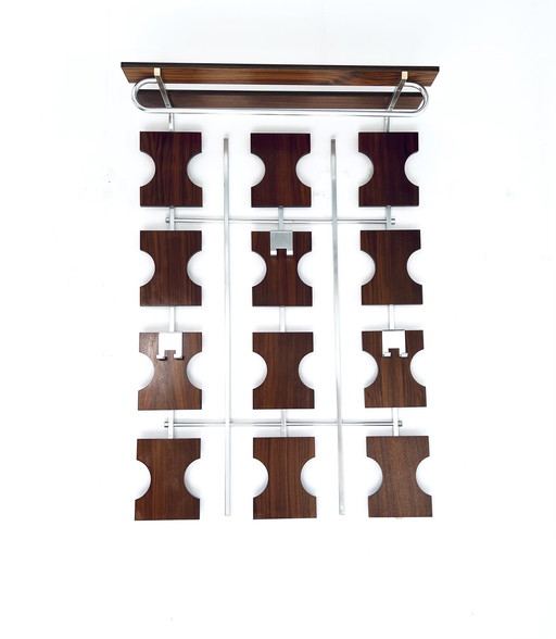 Porte-manteau mural vintage en teck '70s