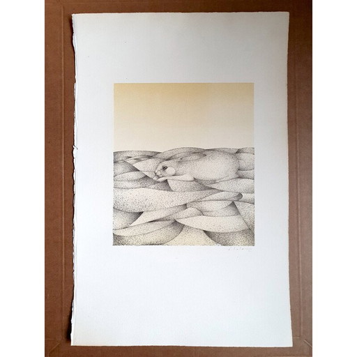 Peinture vintage le dilemme de François Xavier Lalanne, 1978