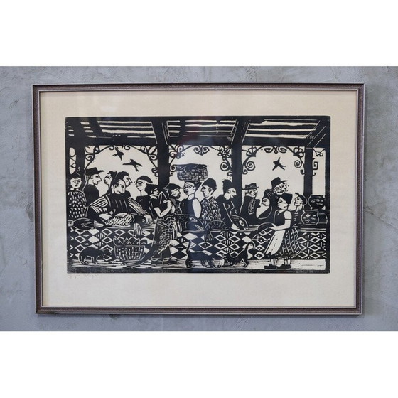 Image 1 of Lithographie moderne vintage d'Yngve Berg, Suède 1962