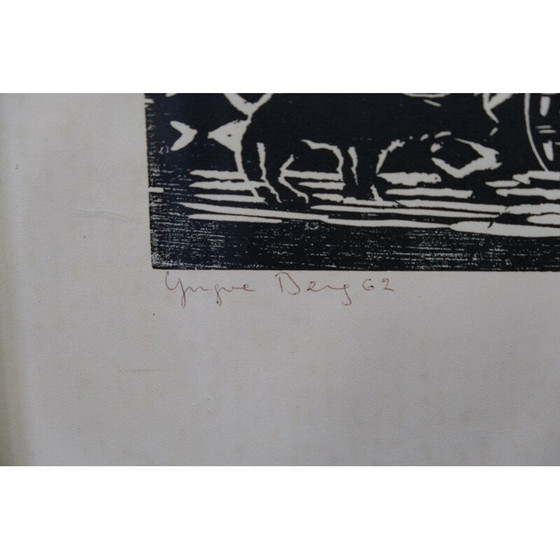 Image 1 of Lithographie moderne vintage d'Yngve Berg, Suède 1962