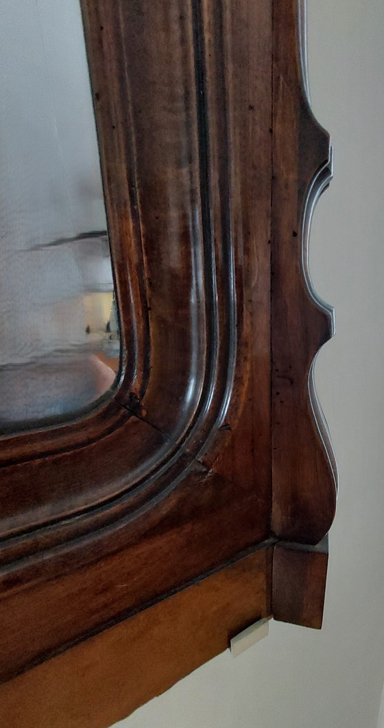 Image 1 of Miroir ancien en bois d'acajou sur pied