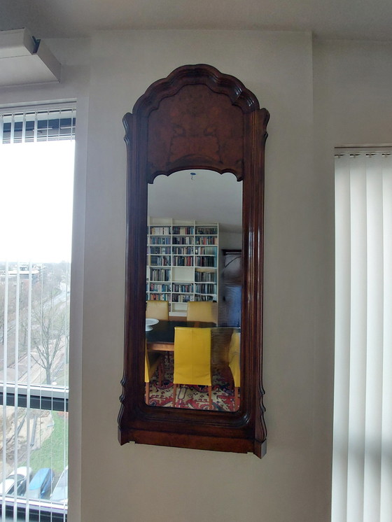 Image 1 of Miroir ancien en bois d'acajou sur pied