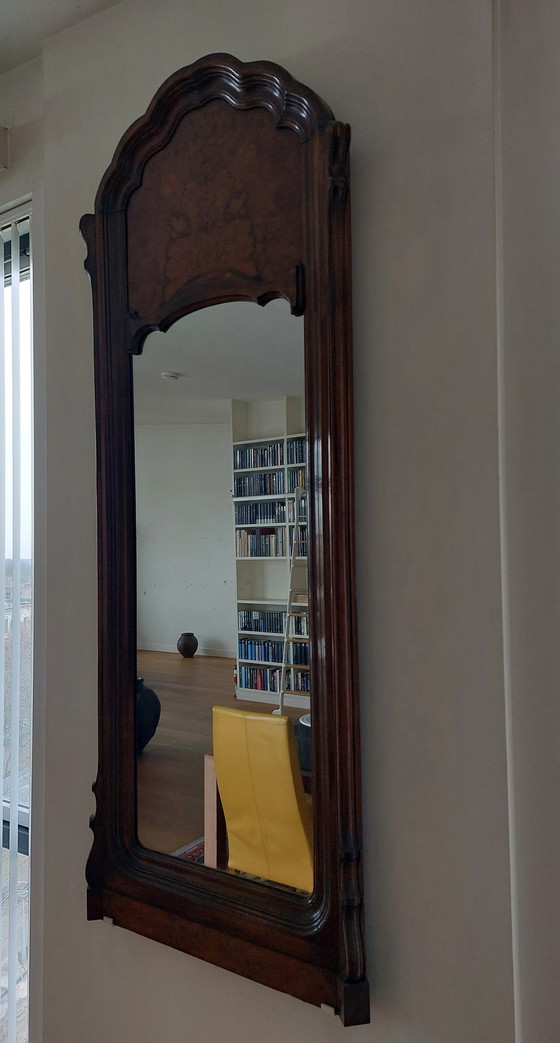 Image 1 of Miroir ancien en bois d'acajou sur pied