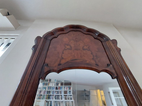 Image 1 of Miroir ancien en bois d'acajou sur pied