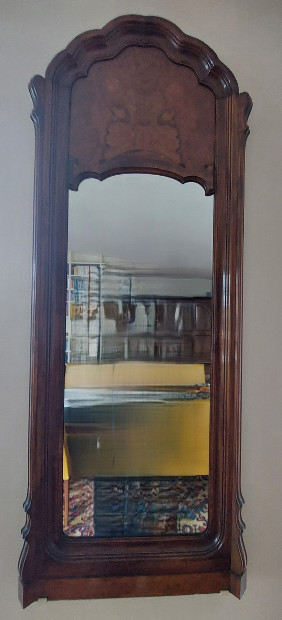 Image 1 of Miroir ancien en bois d'acajou sur pied