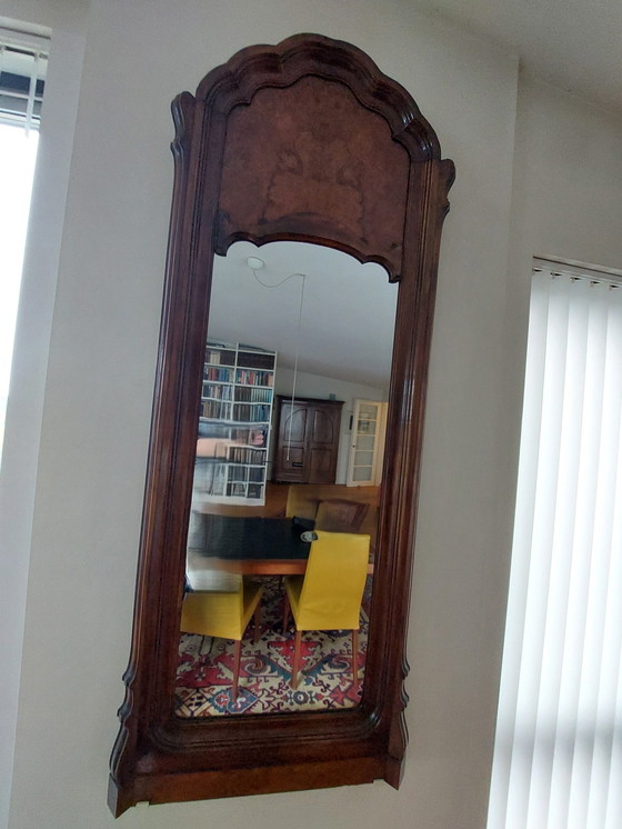 Image 1 of Miroir ancien en bois d'acajou sur pied