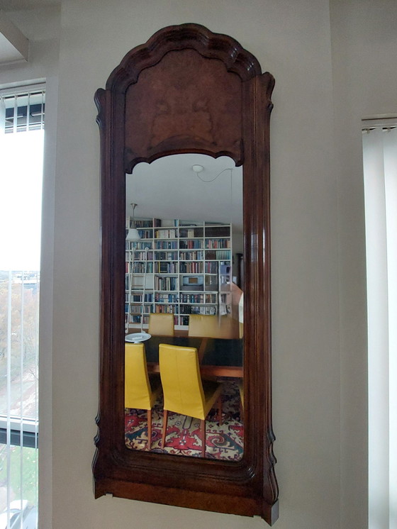 Image 1 of Miroir ancien en bois d'acajou sur pied