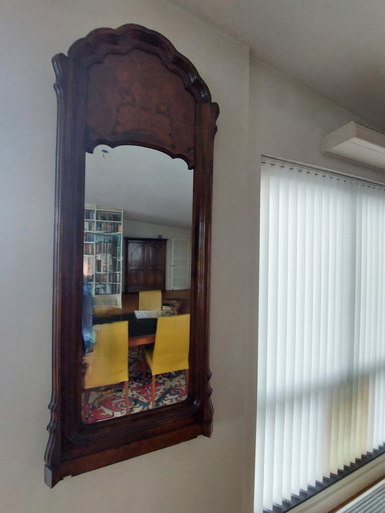 Image 1 of Miroir ancien en bois d'acajou sur pied