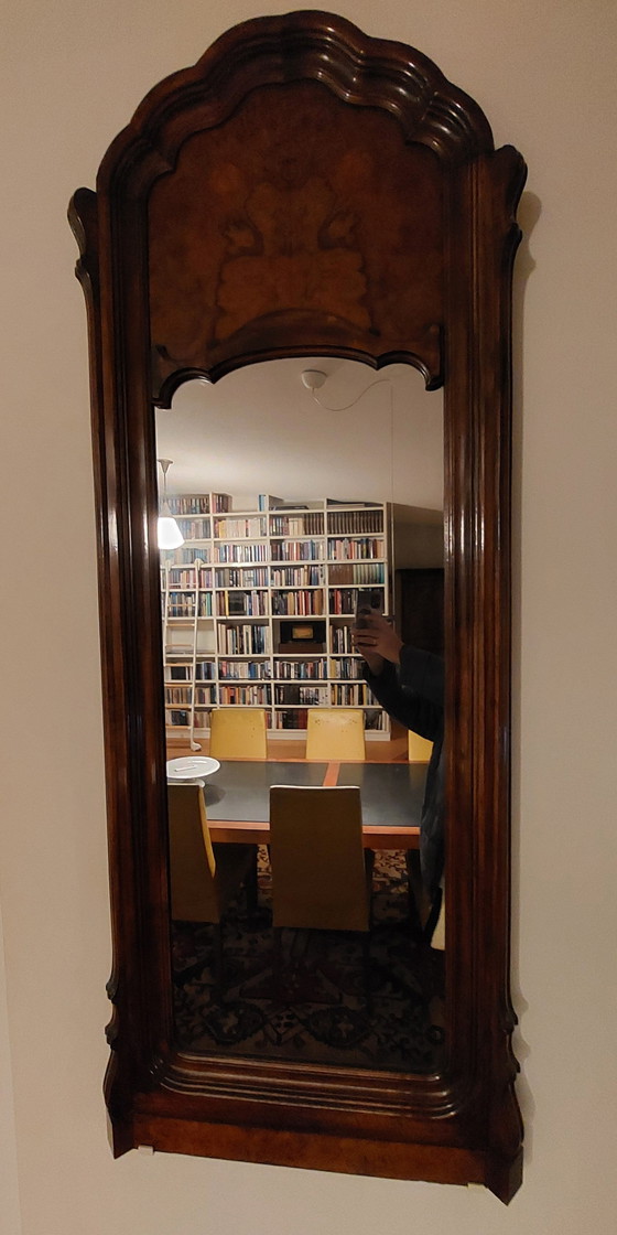 Image 1 of Miroir ancien en bois d'acajou sur pied