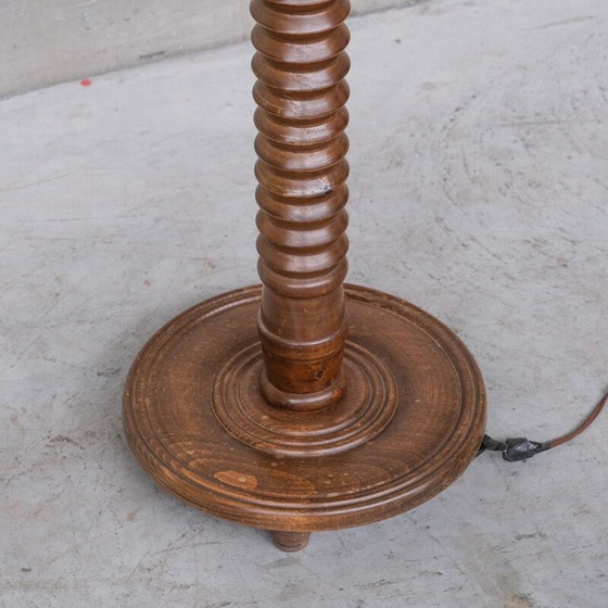 Image 1 of Lampadaire art déco en chêne tourné, France 1940