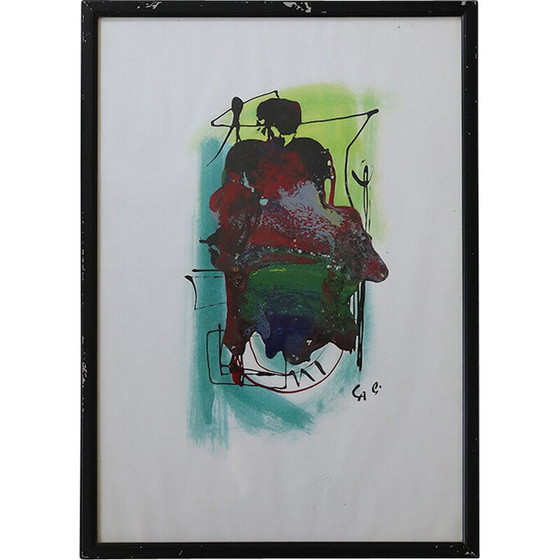 Image 1 of Peinture vintage sur papier de Rosario Calì, 1970