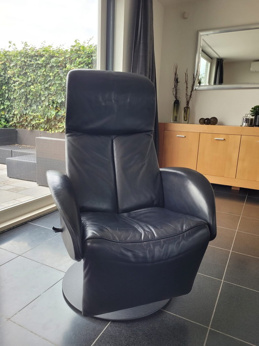 Fauteuil relax Jori en cuir noir