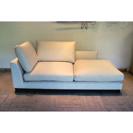 Canapé 2 places Lazy Time vintage en bouleau massif et métal laqué noir pour Camerich