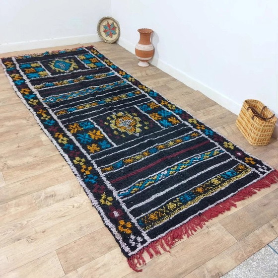 Image 1 of Tappeto Marocchino Berbero Nero Unico 100% Lana - Tapis unique en laine berbère du Maroc