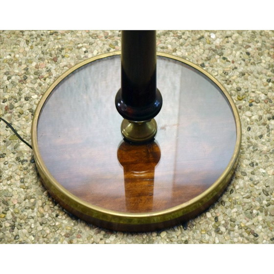Image 1 of Lampadaire vintage en acajou et laiton, années 1950