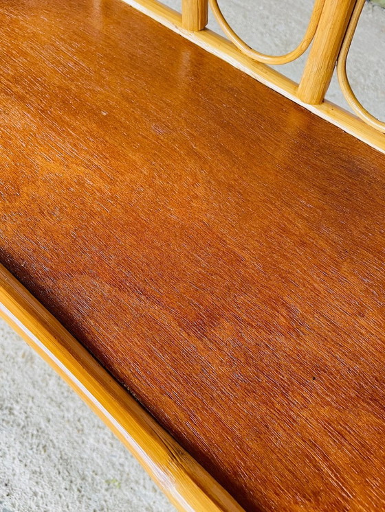 Image 1 of Mid Century, Vintage, étagère à 3 niveaux en bambou et rotin, années 1960