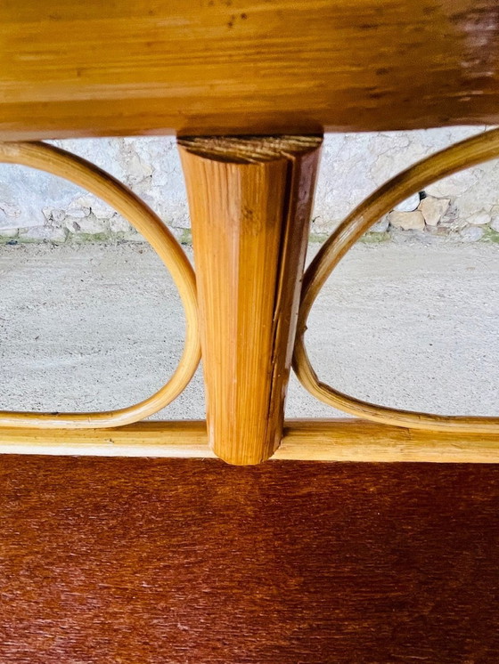 Image 1 of Mid Century, Vintage, étagère à 3 niveaux en bambou et rotin, années 1960