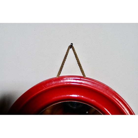 Image 1 of Miroir vintage en céramique rouge vif, 1960