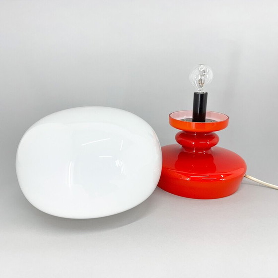 Image 1 of Lampe de table vintage en verre par Osvetlovaci pour Opp JIhlava, Tchécoslovaquie 1970