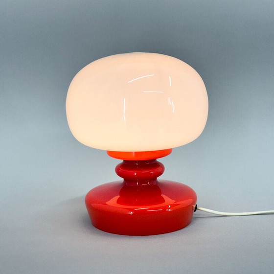 Image 1 of Lampe de table vintage en verre par Osvetlovaci pour Opp JIhlava, Tchécoslovaquie 1970