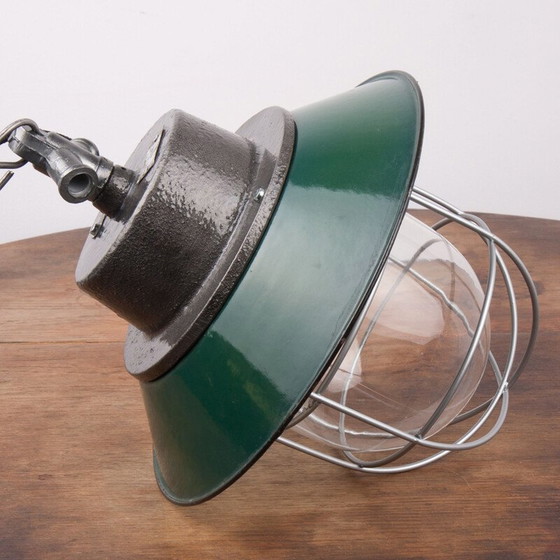 Image 1 of Suspension vintage en émail par Energo-Metal Spółdzielnia Pracy Przyszłość, Pologne 1960