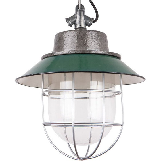 Image 1 of Suspension vintage en émail par Energo-Metal Spółdzielnia Pracy Przyszłość, Pologne 1960