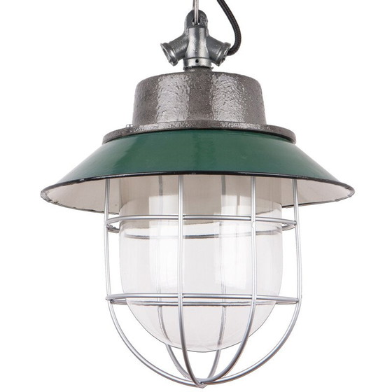 Image 1 of Suspension vintage en émail par Energo-Metal Spółdzielnia Pracy Przyszłość, Pologne 1960