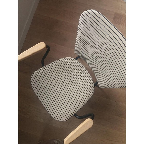 Image 1 of Chaise vintage en métal rayé 1950