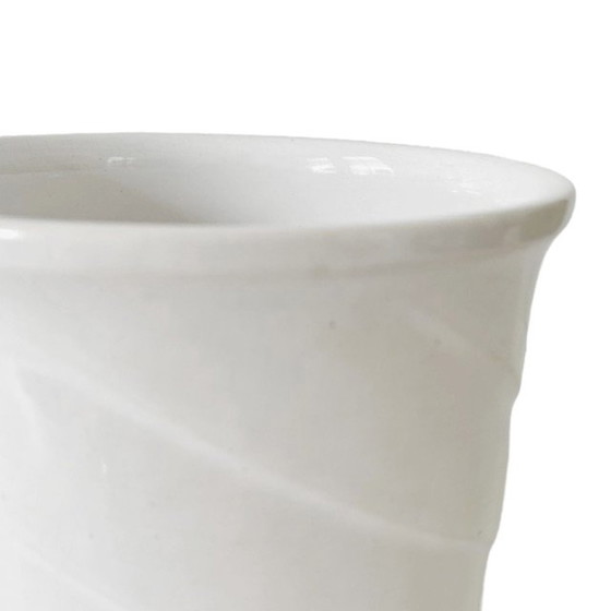 Image 1 of Pot de fleurs vintage blanc Allemagne de l'Ouest 1960