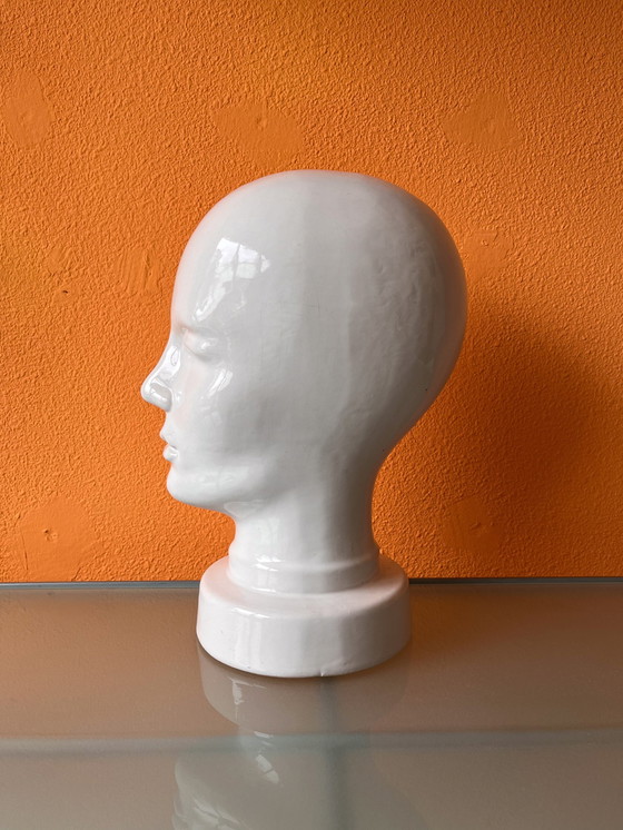 Image 1 of Vintage West Germany Head Ceramic Headphone Headphone Holder