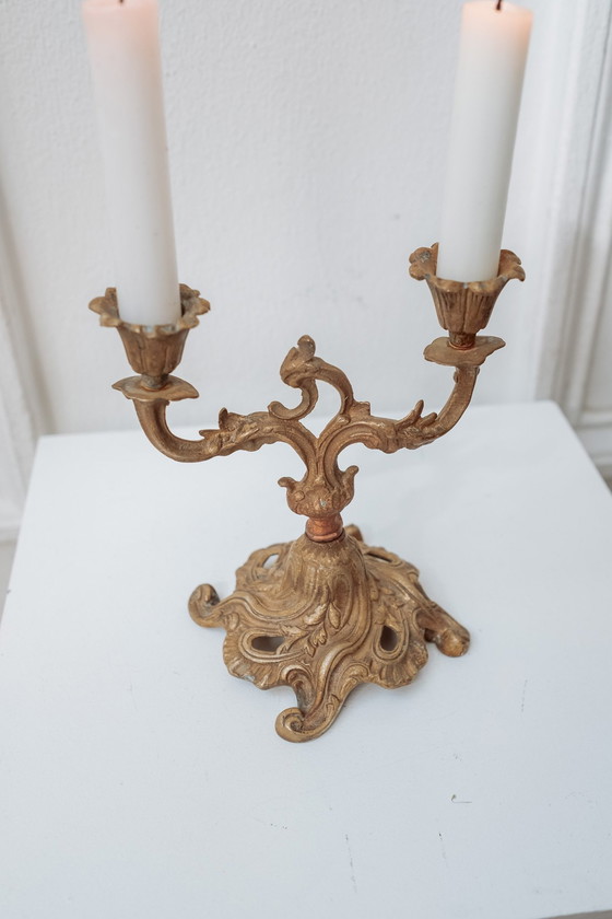 Image 1 of Chandelier en cuivre antique