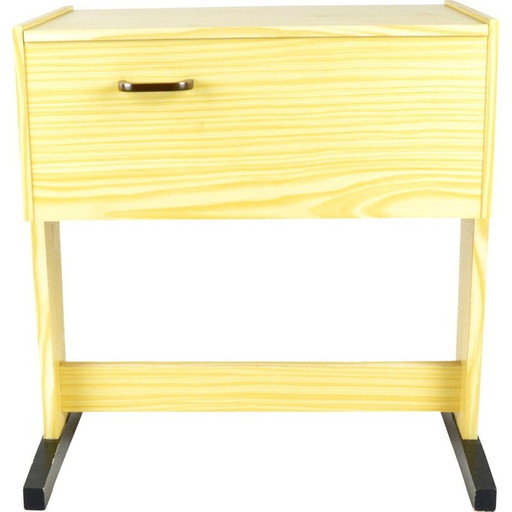 Table de nuit vintage en hêtre, Allemagne 1970