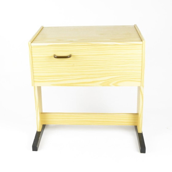 Image 1 of Table de nuit vintage en hêtre, Allemagne 1970