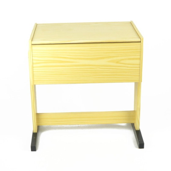 Image 1 of Table de nuit vintage en hêtre, Allemagne 1970