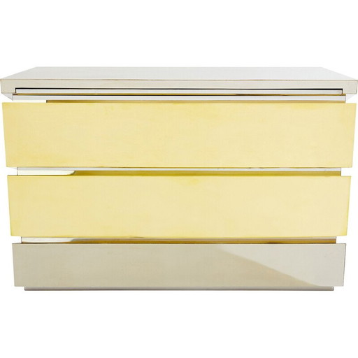 Vintage Mr Mme modèle de commode en chrome et laiton par Gabriella Crespi, 1972