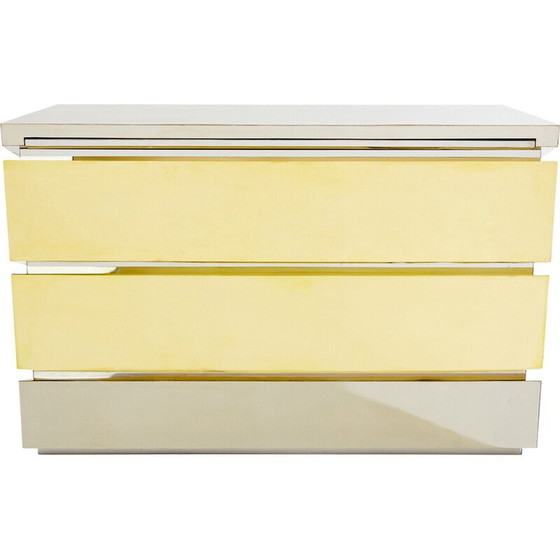 Image 1 of Vintage Mr Mme modèle de commode en chrome et laiton par Gabriella Crespi, 1972