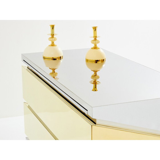 Image 1 of Vintage Mr Mme modèle de commode en chrome et laiton par Gabriella Crespi, 1972