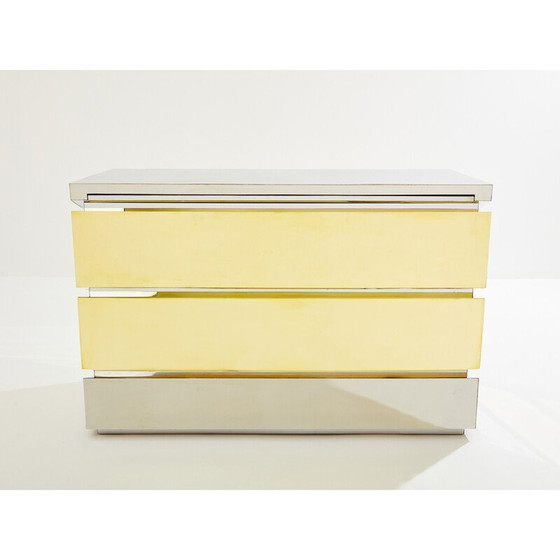 Image 1 of Vintage Mr Mme modèle de commode en chrome et laiton par Gabriella Crespi, 1972