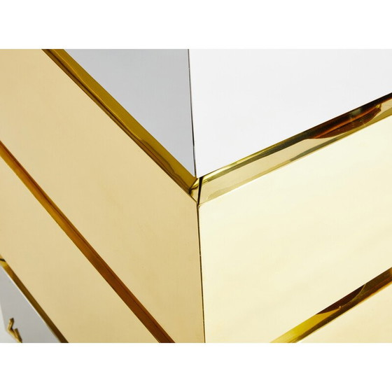 Image 1 of Vintage Mr Mme modèle de commode en chrome et laiton par Gabriella Crespi, 1972