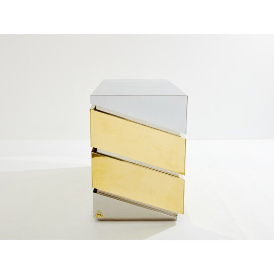 Image 1 of Vintage Mr Mme modèle de commode en chrome et laiton par Gabriella Crespi, 1972