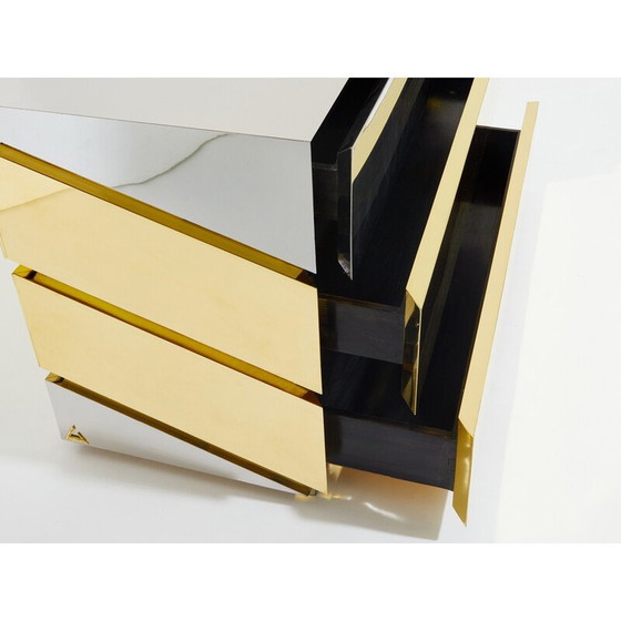 Image 1 of Vintage Mr Mme modèle de commode en chrome et laiton par Gabriella Crespi, 1972