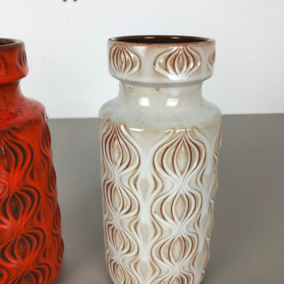 Image 1 of Paire de vases en poterie vintage "Onion" par Scheurich, Allemagne 1970