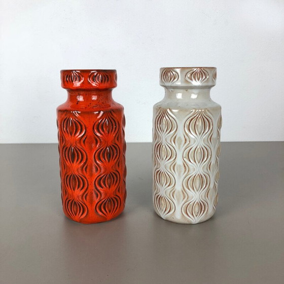 Image 1 of Paire de vases en poterie vintage "Onion" par Scheurich, Allemagne 1970