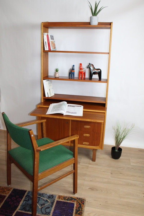 Image 1 of Bibliotheque Vintage Multifonction En Teck 1960 Dk